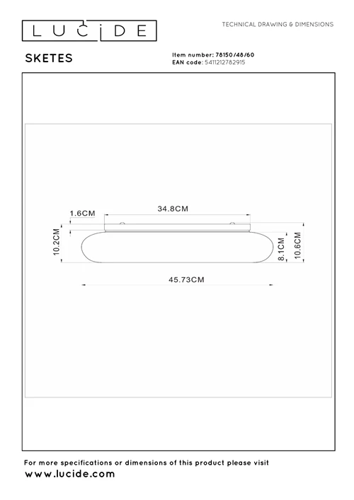 Lucide SKETES - Plafonnier - Ø 45,7 cm - LED Dim. - CCT - 1x24W 2700K/4000K - Transparent - technique